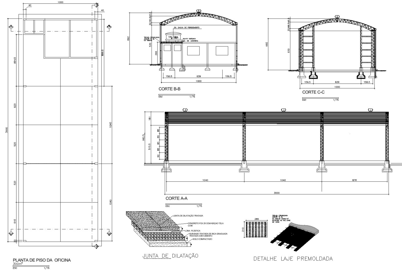 Projeto executivo do galpão da EPAMIG em Patrocínio-MG com arquitetura, fundação e instalações elaboradas por Ágata Barbosa, incluindo orçamento e memoriais técnicos.